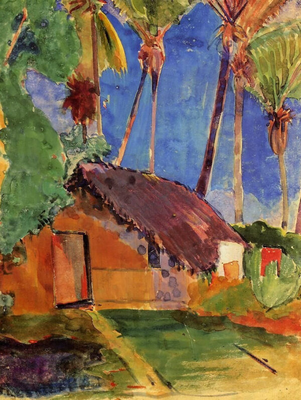 Cabaña de paja bajo las palmeras – Paul Gauguin Paul Gauguin Master Apollon