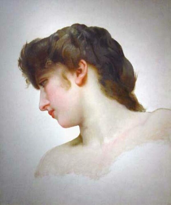 Estudio de la cabeza de un rostro femenino rubio – William Bouguereau William Bouguereau Master Apollon