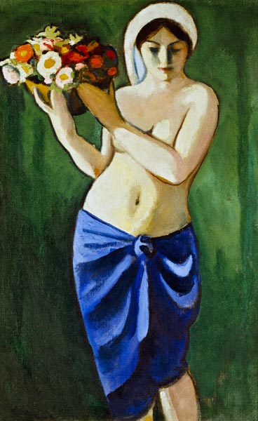 Mujer, llevando un ramo de flores – August Macke August Macke Master Apollon