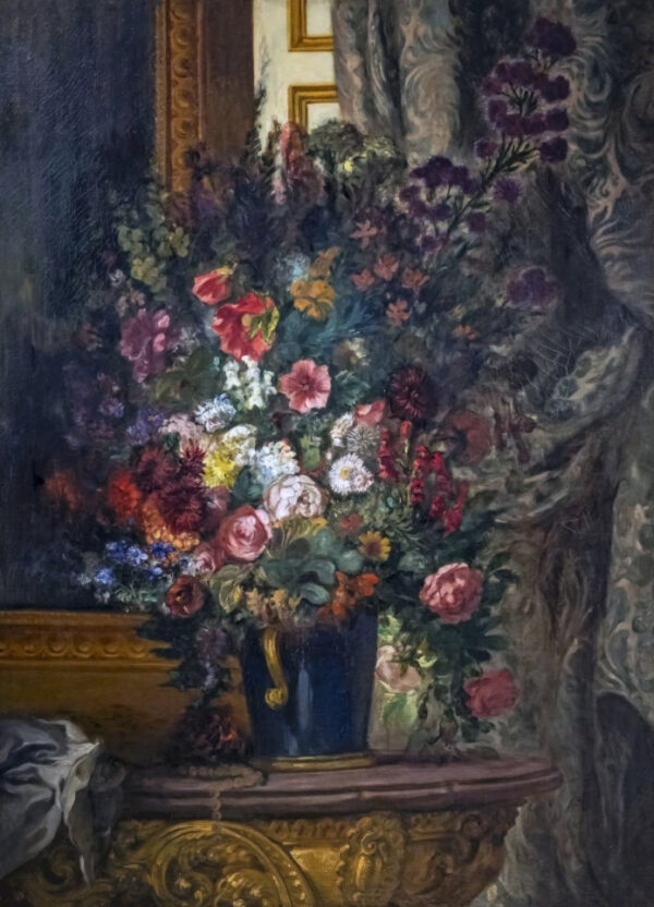 Jarrón con flores sobre una consola – Eugène Delacroix Eugène Delacroix Master Apollon