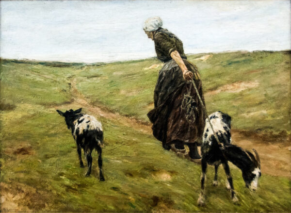 Mujer con cabras en las dunas – Max Liebermann Max Liebermann Master Apollon