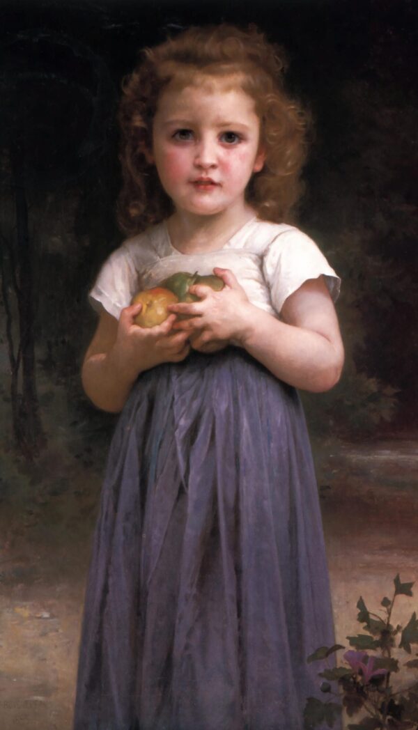 Niña pequeña sosteniendo manzanas en su mano – William Bouguereau William Bouguereau Master Apollon