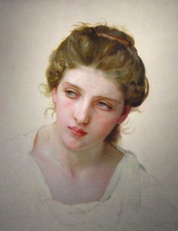 Estudio de la cabeza de un rostro femenino rubio de William Bouguereau William Bouguereau Master Apollon