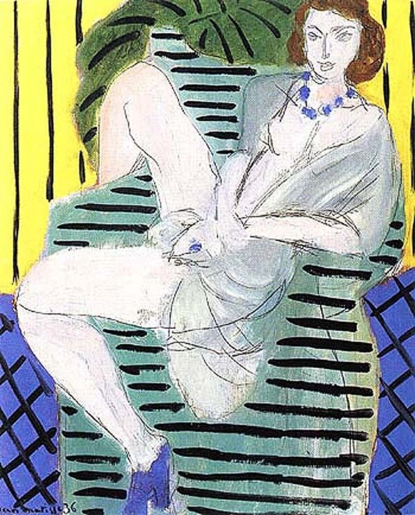 Mujer en un sillón sobre un fondo azul y amarillo – Matisse Henri Matisse Master Apollon