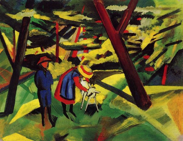 Niños con la cabra en el bosque – August Macke August Macke Master Apollon