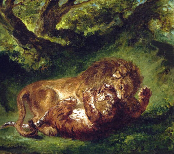 Lucha entre el león y el tigre – Eugène Delacroix Eugène Delacroix Master Apollon