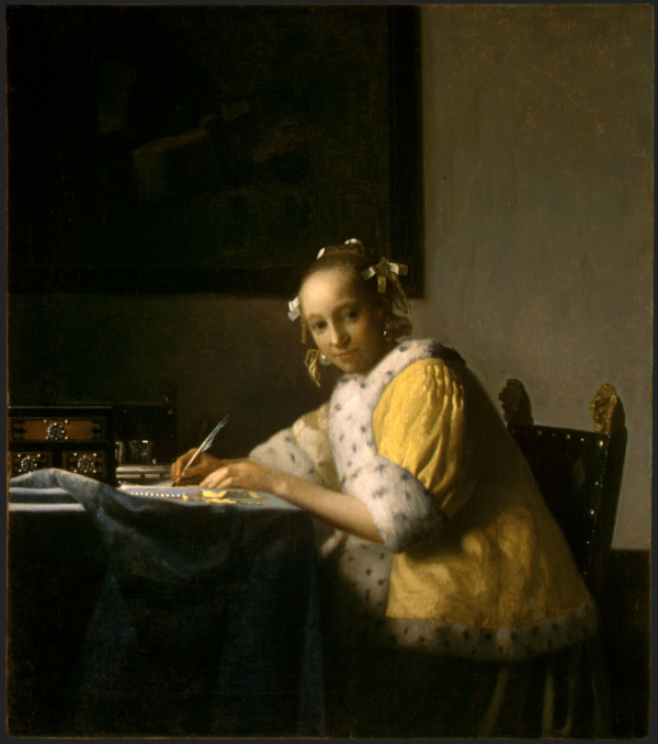 Joven mujer escribiendo una carta – Johannes Vermeer Johannes Vermeer Master Apollon