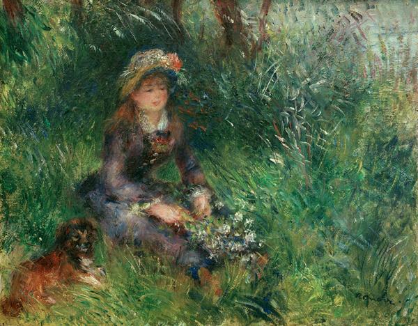 Aline Charigot con un perro – Pierre-Auguste Renoir Pierre-Auguste Renoir Master Apollon