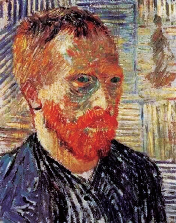 Autorretrato con una estampa japonesa – Van Gogh Autorretratos de Vincent van Gogh Master Apollon