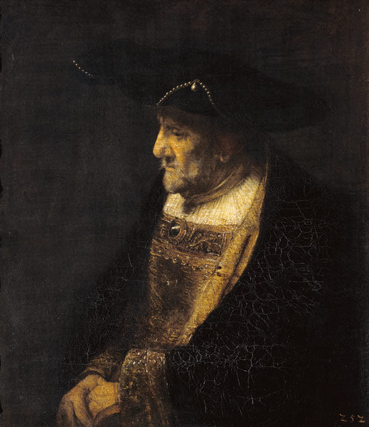 Retrato de un hombre con perlas en el sombrero – Rembrandt van Rijn Rembrandt van Rijn Master Apollon