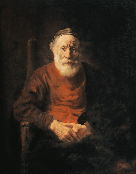 Retrato de un hombre anciano en traje rojo – Rembrandt van Rijn Rembrandt van Rijn Master Apollon