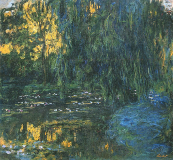 Vista del estanque de los nenúfares con sauce – Claude Monet “Los nenúfares” de Claude Monet Master Apollon