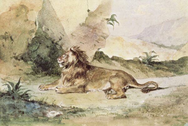 Un león en el desierto – Eugène Delacroix Eugène Delacroix Master Apollon