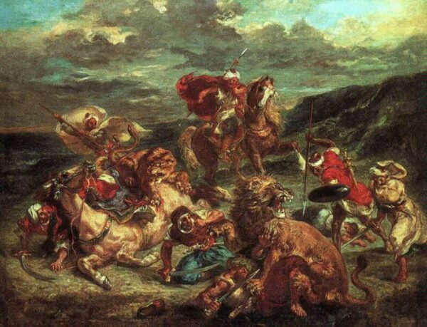 Caza de leones – Eugène Delacroix Eugène Delacroix Master Apollon