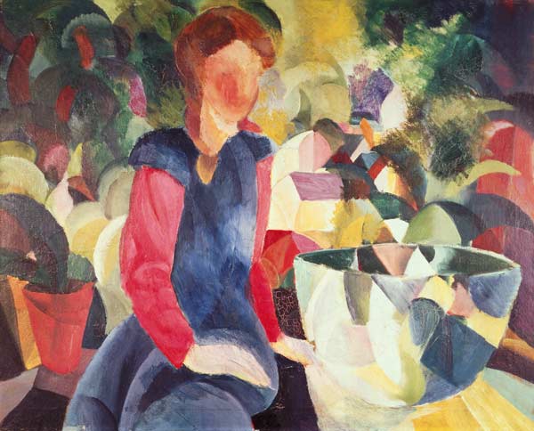 Chica con un tazón de pescado – August Macke August Macke Master Apollon