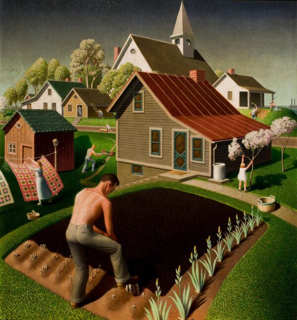 La primavera en la ciudad – Grant Wood Grant Wood Master Apollon