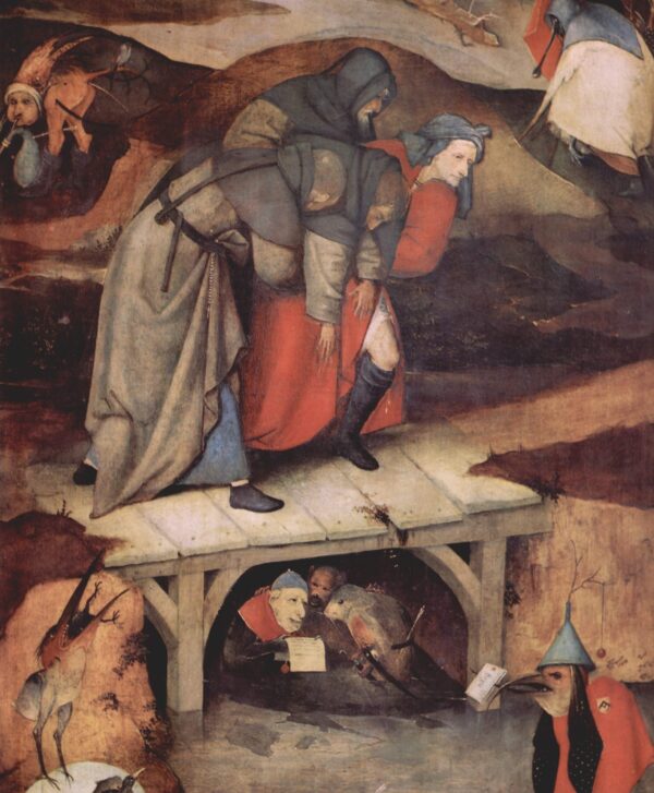 Detalle del tríptico de La Tentación de san Antonio, hacia 1501 – Jérôme Bosch Hieronymus Bosch Master Apollon