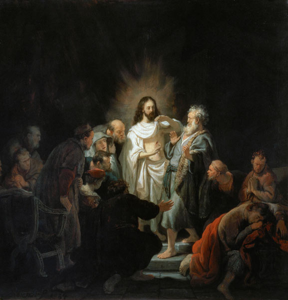 El Jesús resucitado muestra al apóstol Tomás sus heridas – Rembrandt van Rijn Rembrandt van Rijn Master Apollon