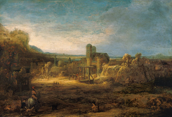 Paisaje con puente levadizo – Rembrandt van Rijn Rembrandt van Rijn Master Apollon