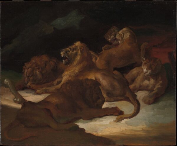 Leones en un paisaje montañoso – Théodore Géricault Théodore Géricault Master Apollon