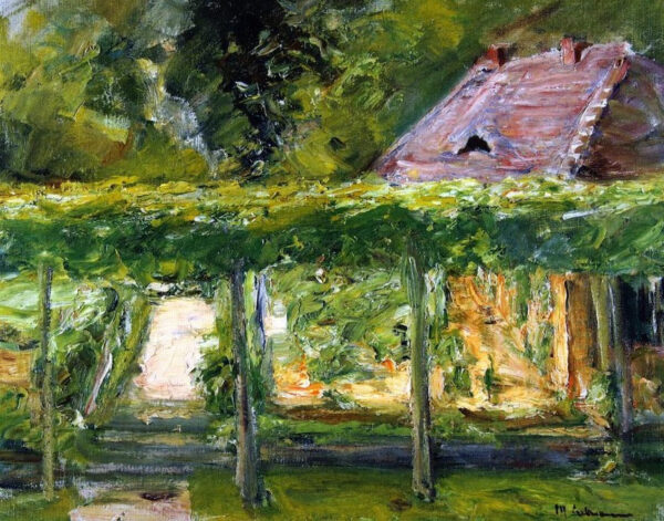 Vista de la alta cerca de tilo en el jardín después del oeste – Max Liebermann Max Liebermann Master Apollon