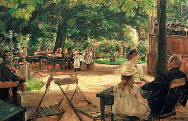 Jardín de restauración – terraza de cervecería en Leiden (bajo las carpas) – Max Liebermann Max Liebermann Master Apollon