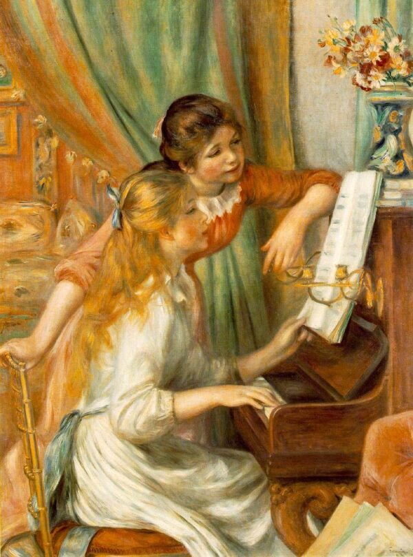 Chicas jóvenes al piano 1892 – Pierre-Auguste Renoir Cuadros populares Master Apollon