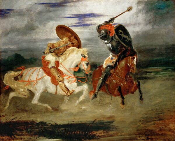 Combate de caballeros en el campo – Eugène Delacroix Eugène Delacroix Master Apollon