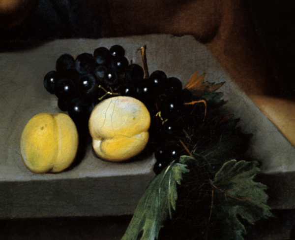 El Bacchus enfermo, detalle de los duraznos y las uvas – Caravaggio Caravaggio Master Apollon