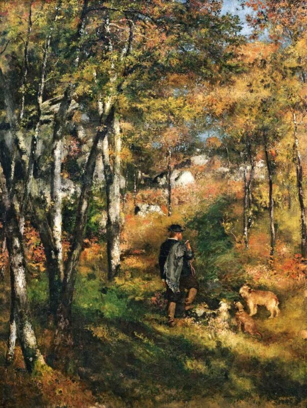 El pintor Jules Le Coeur y sus perros en el bosque de Fontainebleau – Pierre-Auguste Renoir Pierre-Auguste Renoir Master Apollon