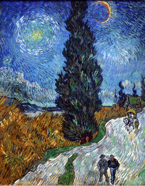 Ruta con un ciprés y una estrella – Van Gogh Cuadros populares Master Apollon