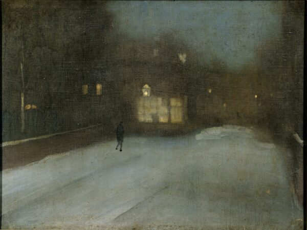 Nocturno en gris y oro: Chelsea Snow – James Abbott McNeill Whistler James Abbott McNeill Whistler Master Apollon