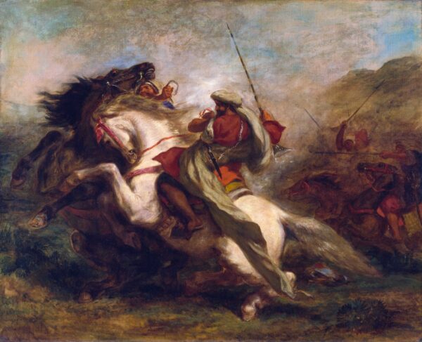 Colisión de caballeros moros – Eugène Delacroix Eugène Delacroix Master Apollon