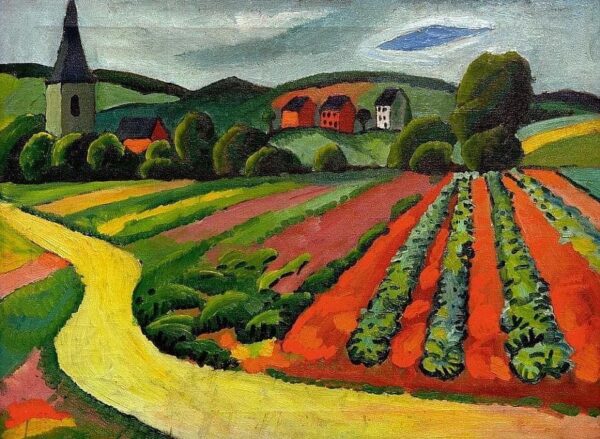 Paisaje con iglesia y camino – August Macke August Macke Master Apollon