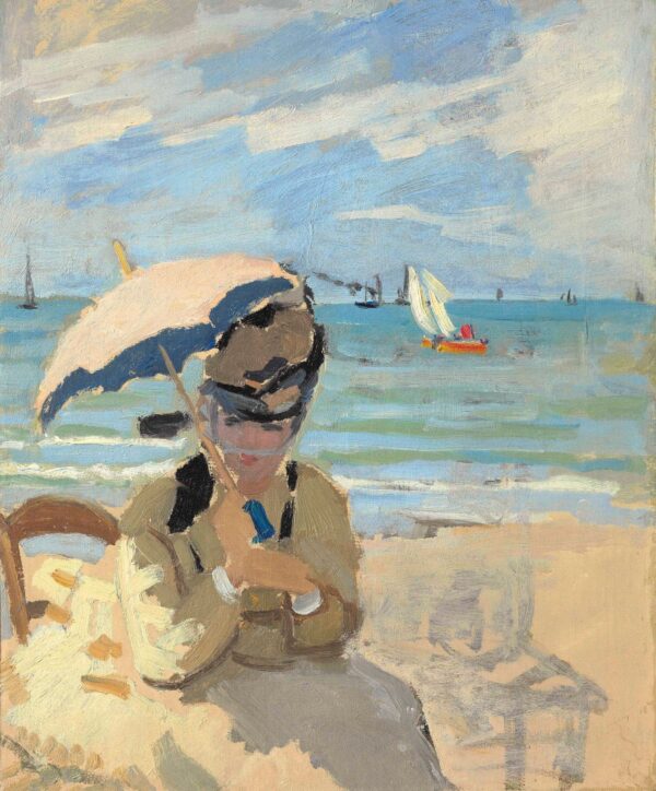 Camille sentada en la playa de Trouville – Claude Monet Claude Monet Master Apollon