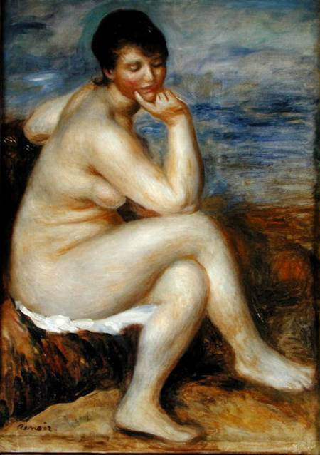 Baño sentado sobre una roca – Pierre-Auguste Renoir Pierre-Auguste Renoir Master Apollon