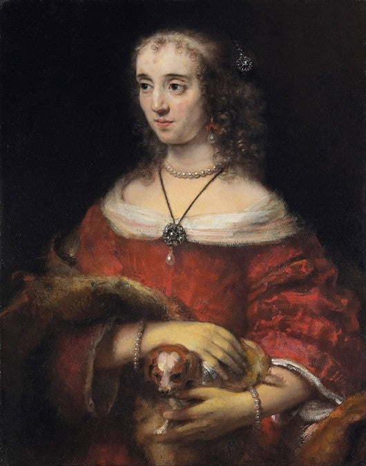 Retrato de una dama con un perro de salón – Rembrandt van Rijn Rembrandt van Rijn Master Apollon