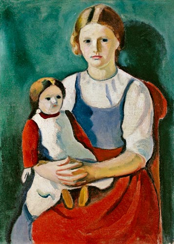 Niña rubia con la muñeca – August Macke August Macke Master Apollon