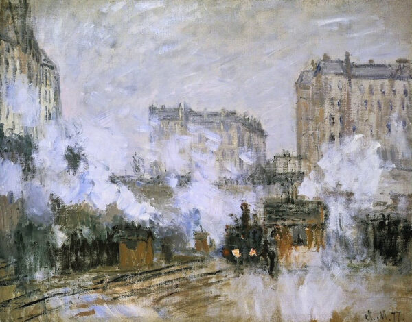 Exterior de la estación de tren Saint-Lazare, llegada de un tren – Claude Monet Claude Monet Master Apollon