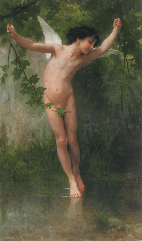 Cupido volando sobre el agua – William Bouguereau William Bouguereau Master Apollon