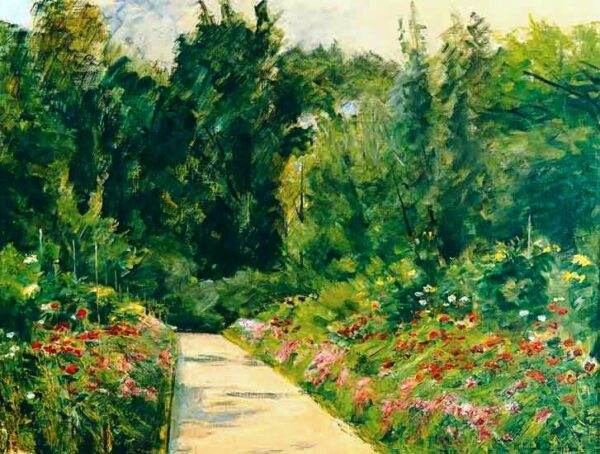 Piezas añadidas de jardín con el camino y flores – Max Liebermann Max Liebermann Master Apollon