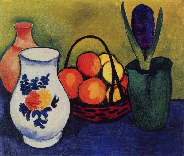 Cruche blanca con flores y frutas – August Macke August Macke Master Apollon