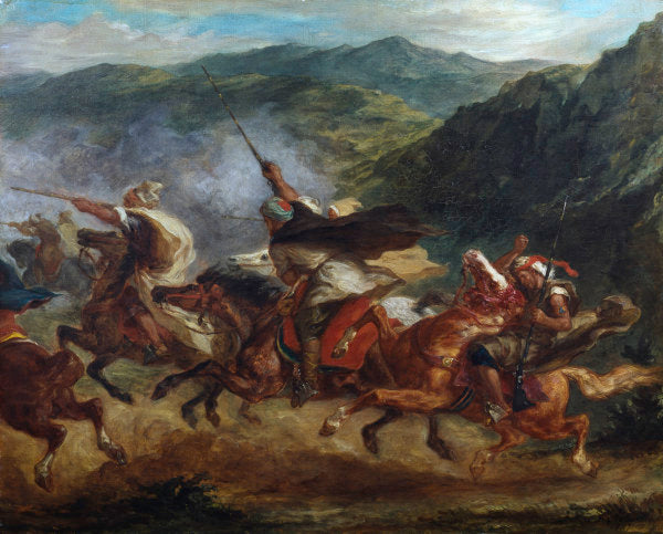 Caballería árabe en ejercicio de una carga – Eugène Delacroix Eugène Delacroix Master Apollon