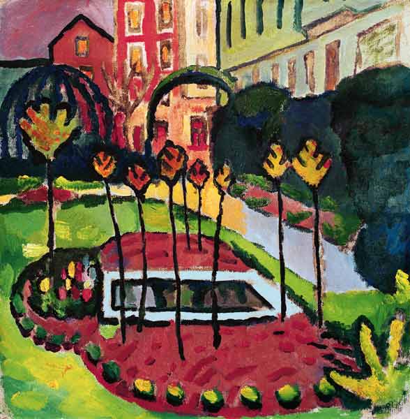 Jardín con estanque – August Macke August Macke Master Apollon