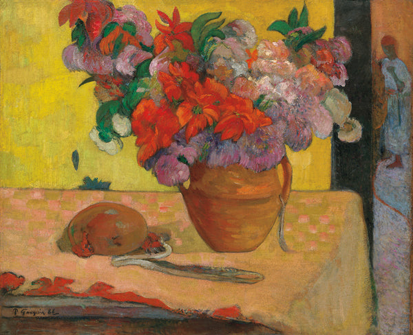 Flores en un jarrón y una botella de agua – Paul Gauguin Paul Gauguin Master Apollon