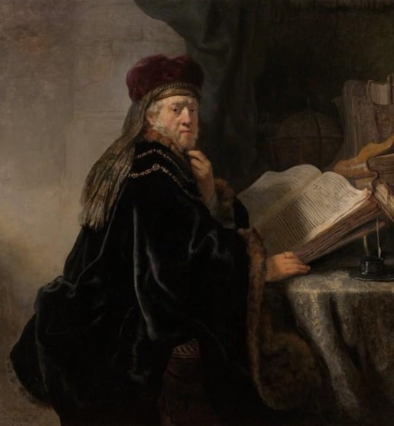 Un erudito sentado en un escritorio – Rembrandt van Rijn Rembrandt van Rijn Master Apollon