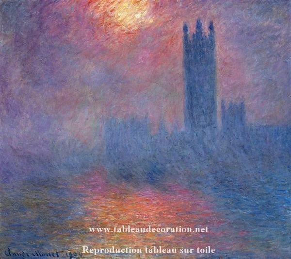 Londres, el Parlamento. Rayo de sol en la niebla – Cuadro de Monet Claude Monet Master Apollon