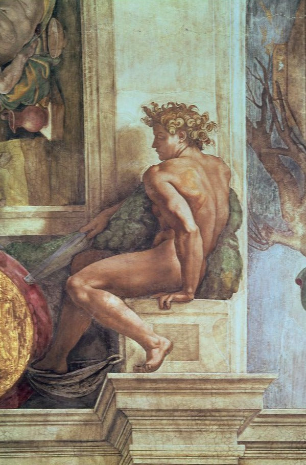 Ignudo del techo de la Capilla Sixtina – Miguel Ángel Miguel Ángel Master Apollon