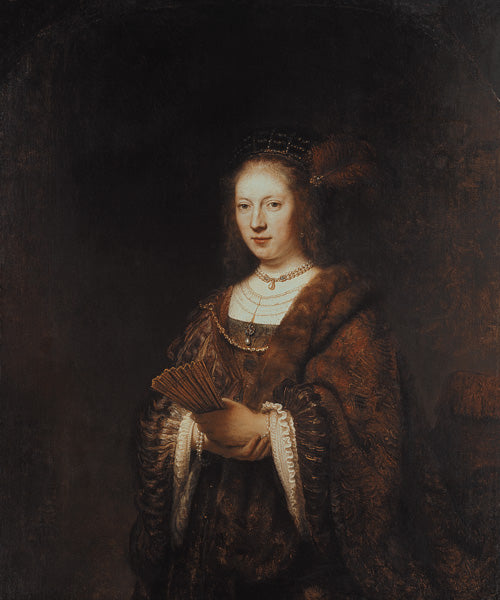 Dame con un abanico – Rembrandt van Rijn Rembrandt van Rijn Master Apollon