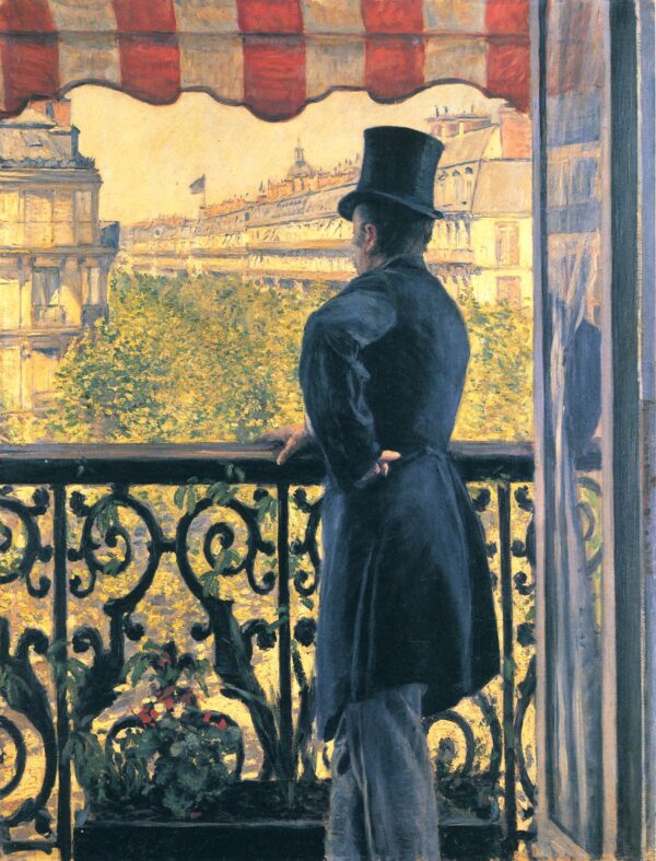 Hombre en un balcón bulevar Haussmann – Caillebotte Gustave Caillebotte Master Apollon